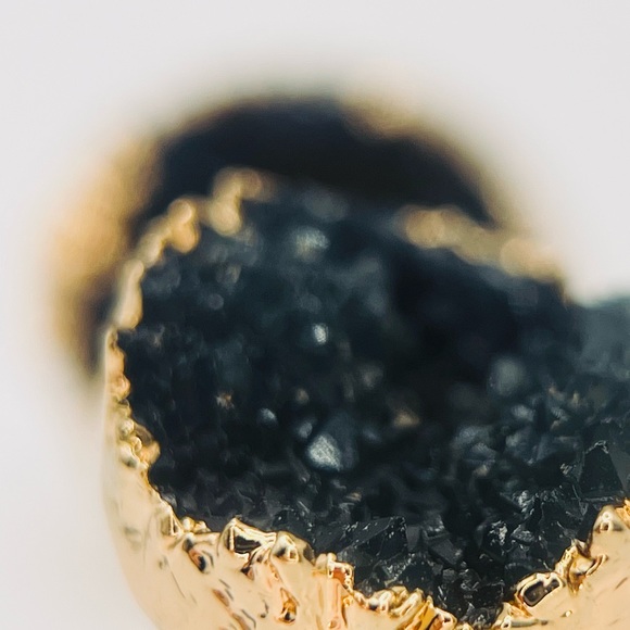 Anthro Druzy Quartz Earrings in Carbon - Picture 4 of 6